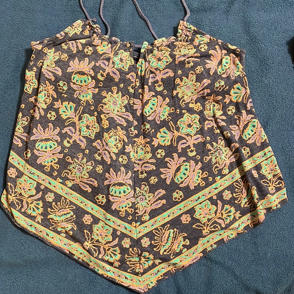 Cross back bandana tank top, American Eagle, Built in Bra